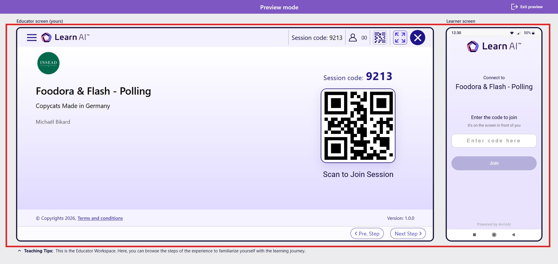Preview screen overview