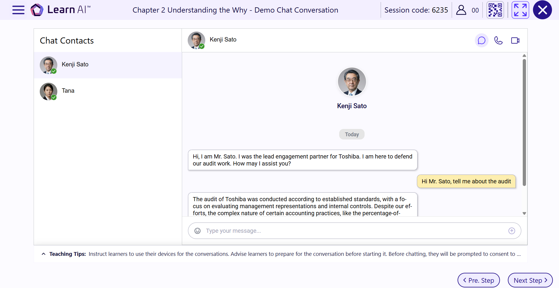 Demo Chat Text Modality