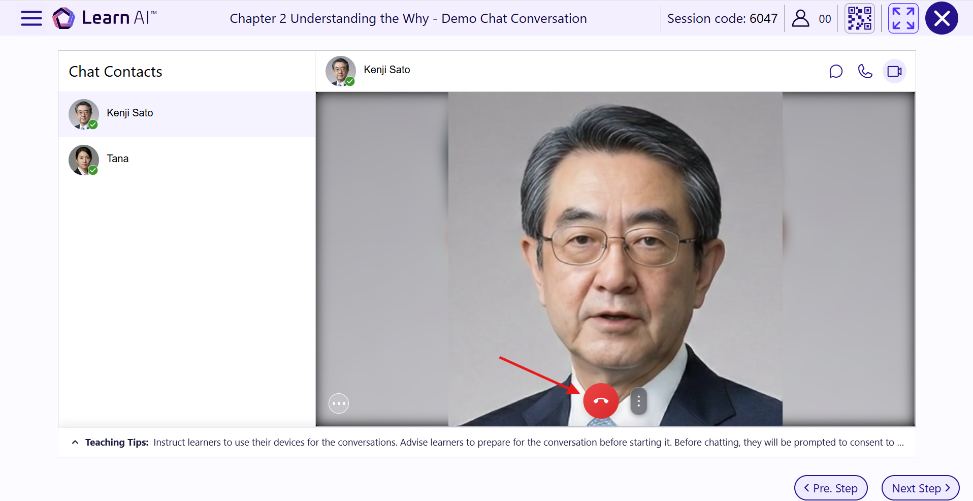 Demo Chat Video Modality Close Button